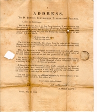 1816 address regarding Daniel Bowen's Phenix Museum.