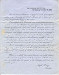 A printed letter from Joseph Henry of the Smithsonian Institution, 20 November 1852.