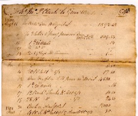 An inventory from John Corliss business papers. Filson Manuscript Collection