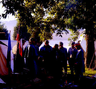 Confederate Encampment, Battle of Perryville, October 1862, Boyle County.  Civil War battle reenactors show their passion on the eve of the largest Civil War battle in Kentucky.