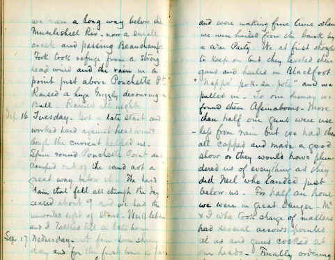 Brown's entries in Sept. 1862 record one of several unfriendly encounters with Native Americans living along the upper Missouri River.