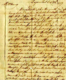 William Fleming's 13 October, 1779 letter to his wife, Anne, reporting his arrival in Kentucky.