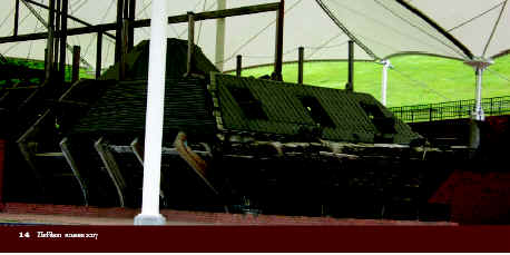 Th USS Cairo, the first ship sunk by an electrically detonated mine.