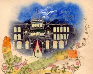 Invitation, 1889. The outer flap of the invitation is hand-painted. Filson Library Collection