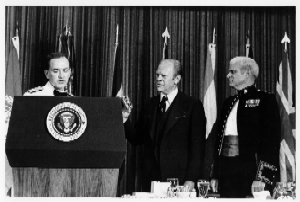 President Gerald Ford's visit to Louisville, May 14, 1976. Van Stockum is at far right. Filson Manuscript Collection