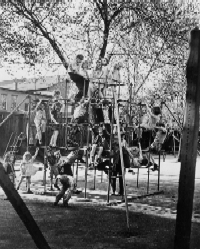 Playground at Neighborhood House. Ingram worked to establish playgrounds across Jefferson County to give children places to enjoy supervised recreation safe from the citys "demoralizing influences." Filson Photograph Collection